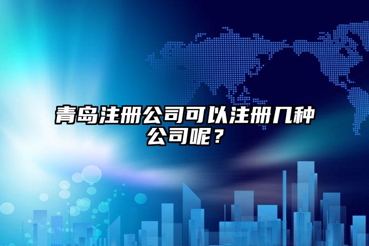 青島注冊公司可以注冊幾種公司呢？