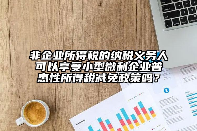 非企業(yè)所得稅的納稅義務(wù)人可以享受小型微利企業(yè)普惠性所得稅減免政策嗎？